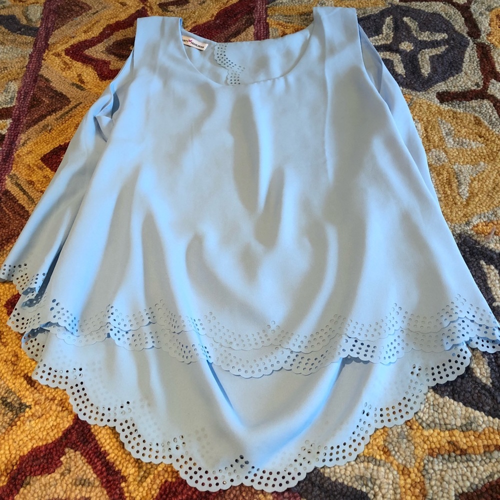Light Blue Scalloped Tank